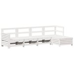 vidaXL Salon de jardin 5 Pièces blanc bois massif de pin
