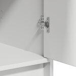 vidaXL Ensemble de table de maquillage 3 pièces avec LED  bois d'ingénierie blanc