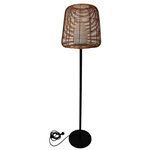 Lampadaire ext filaire tall boheme bois foncé polyrotin h150cm