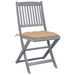 vidaXL Chaises pliables d'extérieur 6 Pièces avec coussins Bois d'acacia