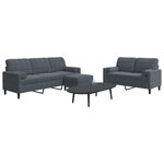 vidaXL Ensemble de canapés 3 Pièces avec coussins Gris foncé Velours