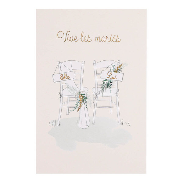 Carte Mariage Vive Les Mariés - Draeger paris
