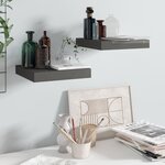 vidaXL Étagère murale flottante 2 Pièces Gris brillant 23x23 5x3 8 cm MDF