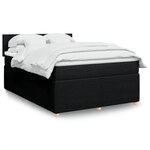 vidaXL Sommier à lattes de lit avec matelas Noir 140x190 cm Tissu