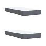 vidaXL Sommier à lattes de lit et matelas Gris foncé 200x200cm Velours