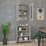 Vidaxl buffet haut gris béton 69 5x34x180 cm bois d'ingénierie