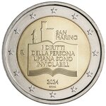 Pièce de monnaie 2 euro commémorative Saint-Marin 2024 BU – Déclaration des droits des citoyens