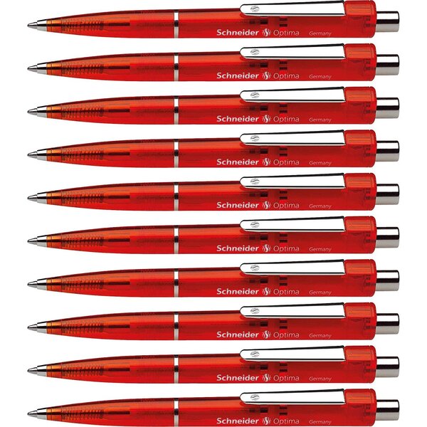 Stylo à bille Optima rouge Pointe Moyenne rouge x 10 SCHNEIDER