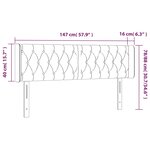 vidaXL Tête de lit à LED Gris clair 147x16x78/88 cm Tissu