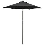 vidaXL Parasol avec lumières LED Noir 200x211 cm Aluminium