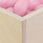 Boîte de rangement bois modèle 4 - poignées - Rose - 33 x 33 x 37 cm