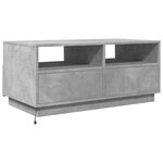vidaXL Table basse avec lumières LED gris béton 90x49x40 cm