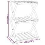 vidaXL Étagère pliable à 3 niveaux Marron 43x31x63 cm Bois d'acacia