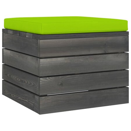 vidaXL Repose-pied palette de jardin avec coussin Bois de pin