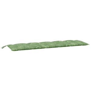 vidaXL Coussin de banc de jardin motif de feuilles 180x50x7 cm