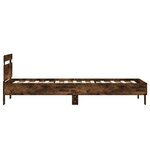vidaXL Cadre de lit tête de lit et lumières LED chêne fumé 90x190 cm