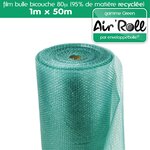 Lot de 20  rouleaux de film bulle d'air recycle largeur 100 cm x longueur 50 mètres - gamme air'roll green de la marque enveloppebulle