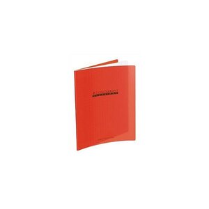 Cahier agrafe 170x220 polypro rouge 90g 60p seyes classique CONQUÉRANT