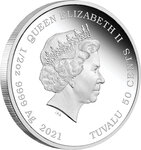 Pièce de monnaie en Argent 50 Cents g 15.57 (1/2 oz) Millésime 2021 James Bond 007 MAN WITH THE GOLDEN GUN