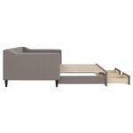 vidaXL Lit de jour avec gigogne et tiroirs taupe 90x200 cm tissu