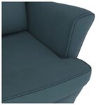 vidaXL Chaise à bascule avec pieds en bois et tabouret Bleu Velours
