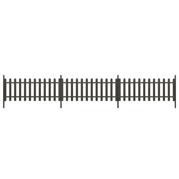vidaXL Clôture à piquets avec poteaux 3 Pièces WPC 614x80 cm