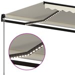 vidaXL Auvent manuel rétractable avec LED 500x300 cm Crème