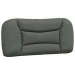 vidaXL Coussin de tête de lit gris foncé 80 cm tissu