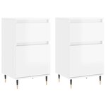 vidaXL Buffets 2 Pièces blanc brillant 40x35x70 cm bois d'ingénierie
