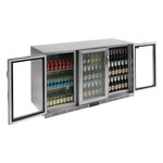 Arrière bar réfrigéré en inox 3 portes - 300 l - polar - r600a - acier inoxydable3300vitrée/battante 1350x520x900mm