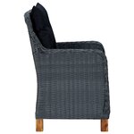 vidaXL Ensemble à manger de jardin 7 Pièces Gris foncé