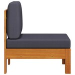 vidaXL Canapé central avec coussins gris foncé Bois d'acacia solide