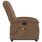 vidaXL Fauteuil inclinable de massage électrique Marron Tissu
