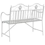 vidaXL Banc Blanc Métal 103 5 x 59 x 89 cm Durable Banc d'extérieur