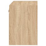 vidaXL Table de chevet murale avec lumières LED chêne sonoma