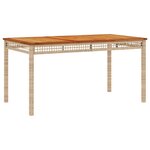 vidaXL Ensemble à manger de jardin et coussins 3 Pièces Beige poly rotin
