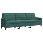 vidaXL Ensemble de canapés 4 Pièces avec coussins Vert foncé Velours
