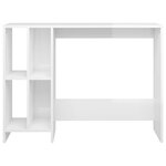 Bureau table poste de travail meuble d'ordinateur informatique étude d'ordinateur portable brillant bois d'ingénierie blanc 02_0023757