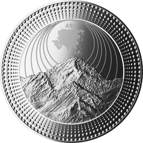 Pièce de monnaie en Argent 5 Dollars g 62.2 (2 oz) Millésime 2023 Continents MOUNT EVEREST