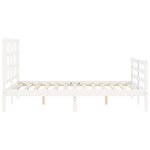 vidaXL Cadre de lit avec tête de lit blanc 120x200 cm bois massif