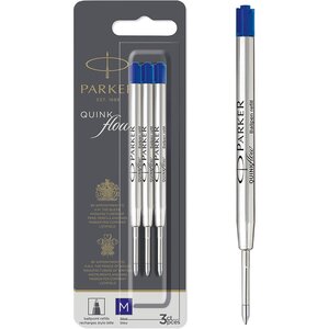 Recharge pour stylo QUINKflow  M  blister de 3  bleu PARKER