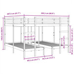 vidaXL Lit superposé triple blanc 140x200/70x140 cm bois de pin massif