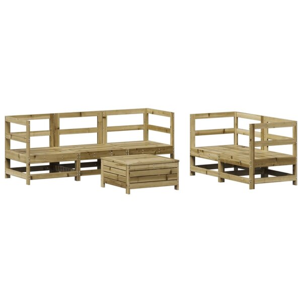 vidaXL Salon de jardin 6 Pièces bois de pin imprégné