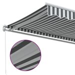 vidaXL Auvent manuel rétractable anthracite et blanc 450x300 cm