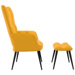 vidaXL Chaise de relaxation avec tabouret Jaune moutarde Velours
