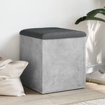 vidaXL Banc de rangement gris béton 42x42x45 cm bois d'ingénierie