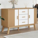 vidaXL Buffet OLDEN blanc et marron 114x43x73 5 cm bois massif de pin