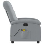 vidaXL Fauteuil de massage inclinable électrique gris clair tissu