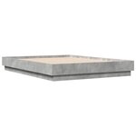 vidaXL Cadre de lit gris béton 135x190 cm bois d'ingénierie