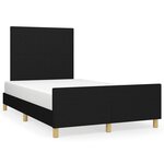 vidaXL Cadre de lit avec tête de lit noir 120x190 cm tissu